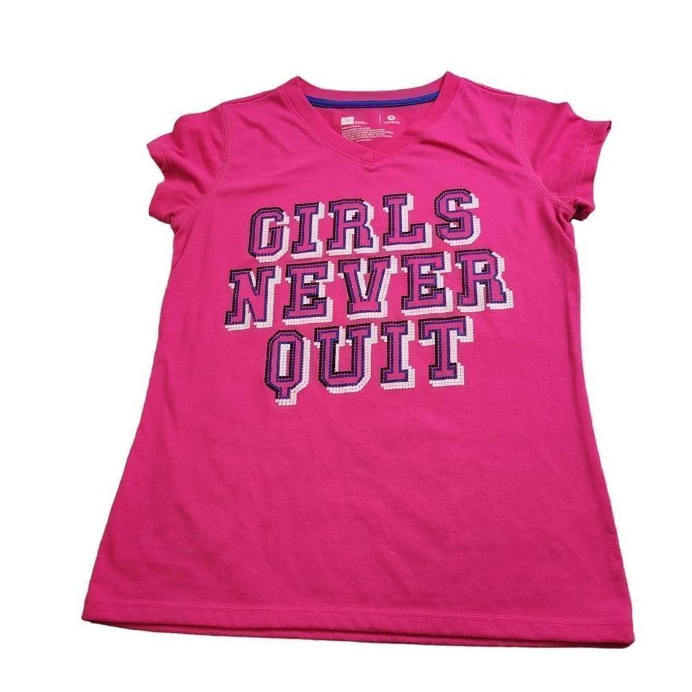 Xersion Girls never quit shirt L14